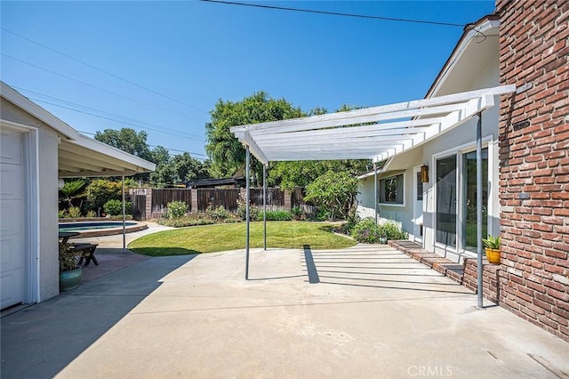 185 N Rodecker Dr, Azusa, CA 91702 - fenced backyard with a pergola and a patio
