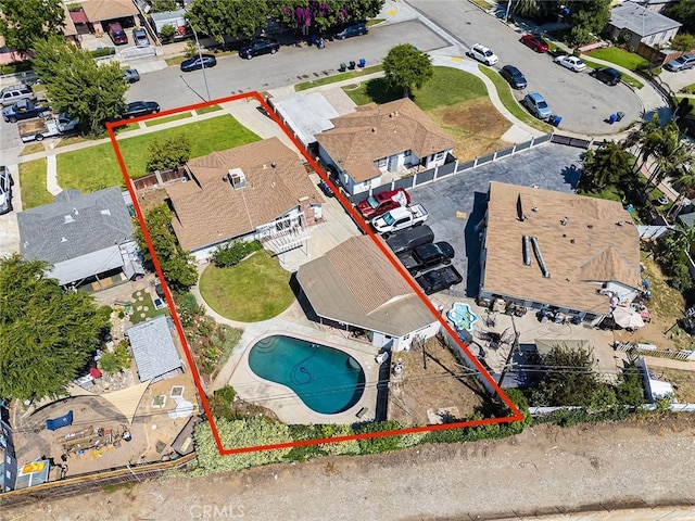 185 N Rodecker Dr, Azusa, CA 91702 - aerial perspective of suburban area featuring property parcel outlined