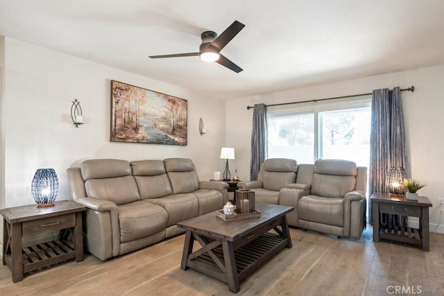 27111 Crews Hill Dr, Menifee, CA 92586 - living area featuring ceiling fan and light wood-style flooring