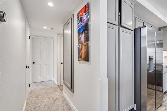 17915 Caminito Pinero Unit 264, San Diego, CA 92128 - hallway featuring recessed lighting and light carpet