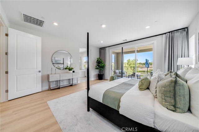 211 Wild Flower, Lake Forest, CA 92630 - bedroom with access to outside, light wood-type flooring, and recessed lighting
