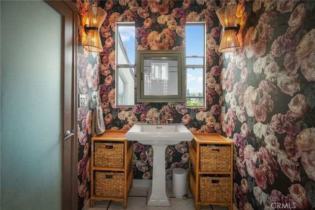 837 N W Knoll Dr Unit 307, West Hollywood, CA 90069 - bathroom featuring tile patterned flooring and a sink
