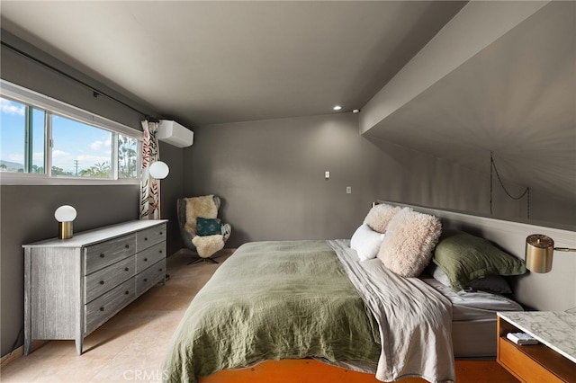 837 N W Knoll Dr Unit 307, West Hollywood, CA 90069 - bedroom featuring a wall mounted AC and recessed lighting