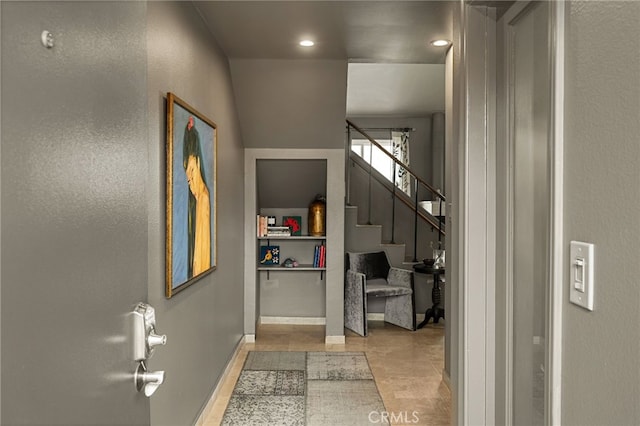 837 N W Knoll Dr Unit 307, West Hollywood, CA 90069 - foyer entrance with stairs and recessed lighting