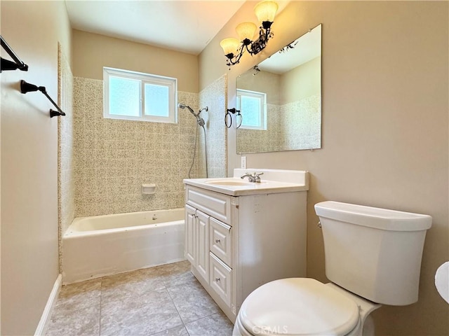 2817 San Verbena Way, Chico, CA 95973 - full bathroom featuring vanity, plenty of natural light,  shower combination, and tile patterned floors