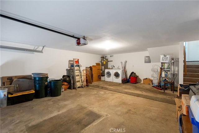 854 N Harbor Blvd, La Habra, CA 90631 - garage featuring independent washer and dryer and a garage door opener