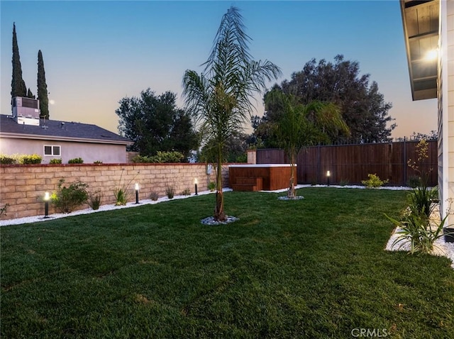 11410 Reseda Blvd, Porter Ranch, CA 91326 - yard at dusk featuring a fenced backyard