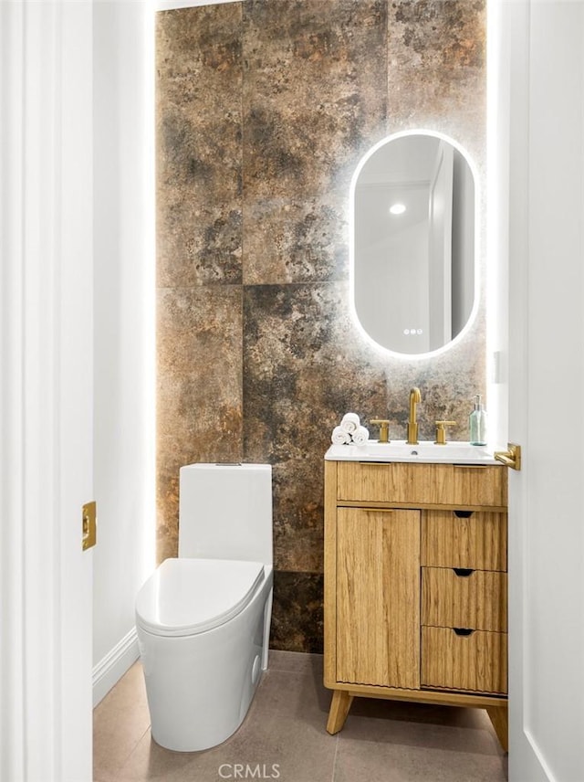 11410 Reseda Blvd, Porter Ranch, CA 91326 - half bath with vanity and tile patterned flooring