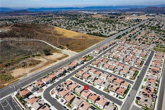 36390 W Flare, Winchester, CA 92569 - aerial view of property and surrounding area with a mountain backdrop and nearby suburban area