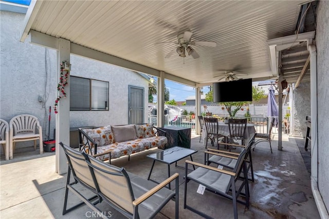 10422 Patricia Dr, Garden Grove, CA 92840 - view of patio featuring an outdoor hangout area and a ceiling fan