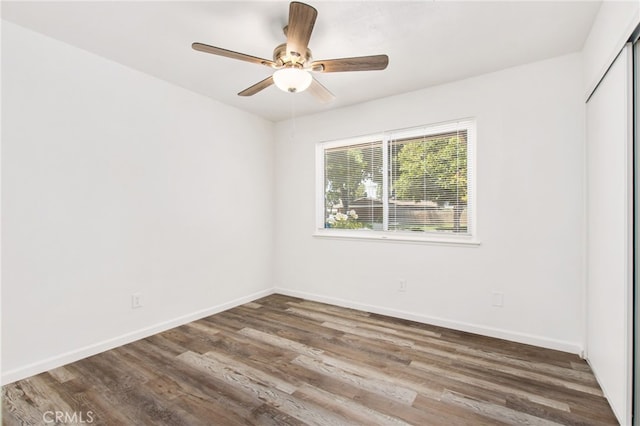 4215 Sherman Dr, Riverside, CA 92503 - spare room with wood finished floors and ceiling fan