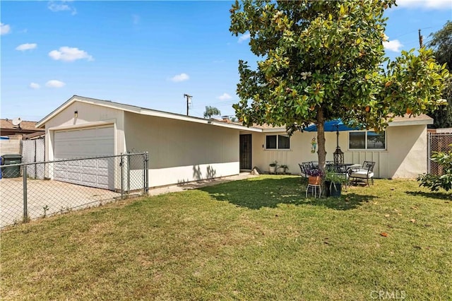 26920 14th St, Highland, CA 92346 - rear view of property with concrete driveway and a garage