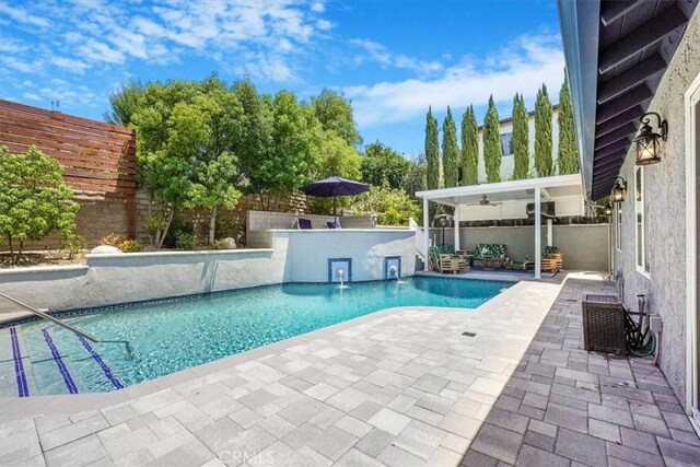28639 Quaint St, Agoura Hills, CA 91301 - view of swimming pool featuring a patio area and a fenced backyard
