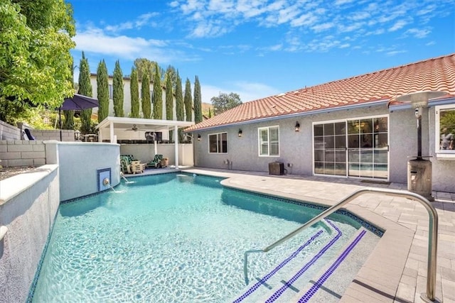 28639 Quaint St, Agoura Hills, CA 91301 - view of swimming pool with a patio area and ceiling fan