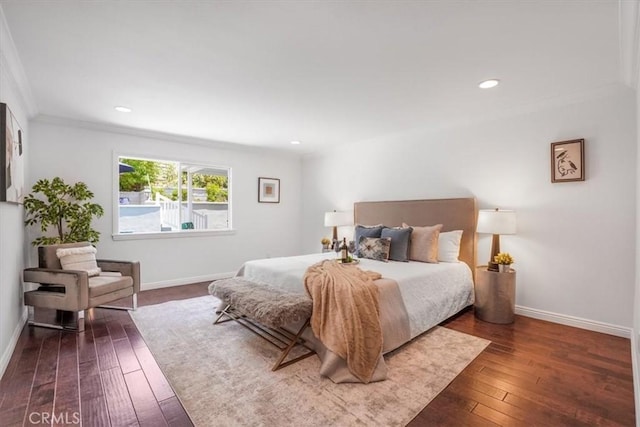 28639 Quaint St, Agoura Hills, CA 91301 - bedroom featuring hardwood / wood-style floors, crown molding, and recessed lighting