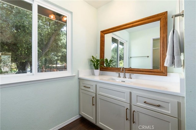 4725 Arena Ave, Atascadero, CA 93422 - bathroom featuring vanity and wood finished floors
