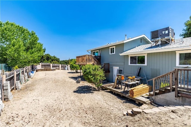 4725 Arena Ave, Atascadero, CA 93422 - view of yard with a wooden deck and stairway