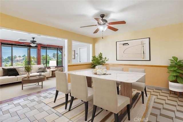 1835 Hilltop Dr, Colton, CA 92324 - dining space with ceiling fan