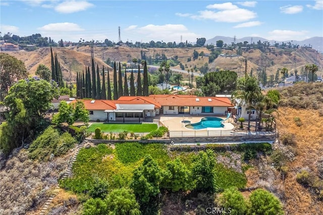 1835 Hilltop Dr, Colton, CA 92324 - view from above of property featuring a pool area and mountains