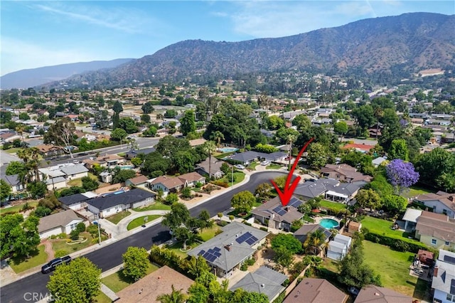 416 N Westridge Ave, Glendora, CA 91741 - aerial view of property and surrounding area featuring a mountain backdrop and nearby suburban area