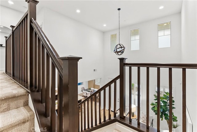 152 Jaripol Cir, Rancho Mission Viejo, CA 92694 - stairway with recessed lighting and a chandelier