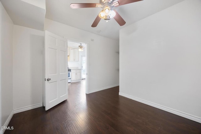1430 Pepper Dr, Pasadena, CA 91104 - spare room with dark wood-style floors and ceiling fan