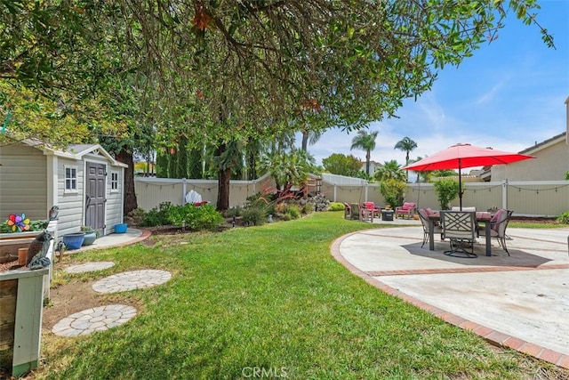 45620 Hopactong St, Temecula, CA 92592 - fenced backyard with a patio and a storage shed