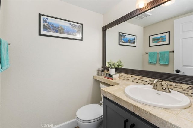 45620 Hopactong St, Temecula, CA 92592 - half bathroom featuring tasteful backsplash and vanity