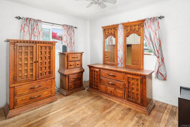2842 E 18th St, National City, CA 91950 - bedroom with light wood finished floors and a ceiling fan