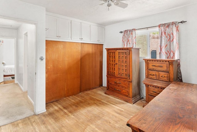 2842 E 18th St, National City, CA 91950 - bedroom featuring light wood-type flooring, a closet, and a ceiling fan