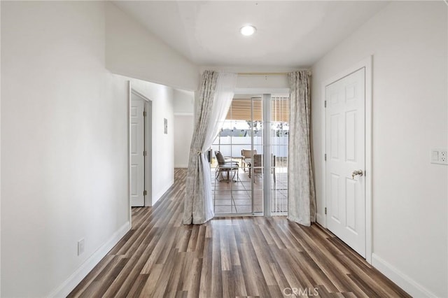 11440 Gothic Ave, Granada Hills, CA 91344 - unfurnished dining area with wood finished floors and recessed lighting