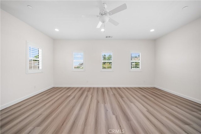 1379 Point Loma Pl, Walnut, CA 91789 - spare room featuring plenty of natural light, light wood-style floors, recessed lighting, and ceiling fan