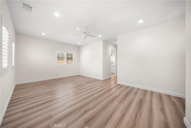 1379 Point Loma Pl, Walnut, CA 91789 - empty room with recessed lighting, ceiling fan, and light wood-type flooring