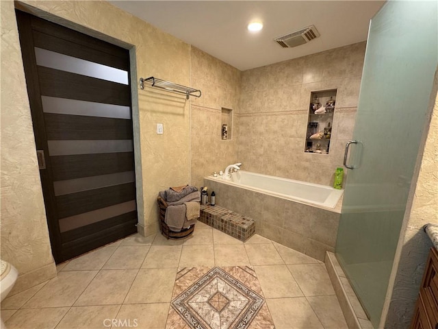 531 N Rossmore Ave Unit 202, Los Angeles, CA 90004 - bathroom featuring a bath, tile patterned flooring, a shower stall, a relaxing sauna, and vanity