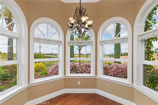 36090 Monte De Oro Rd, Temecula, CA 92592 - unfurnished sunroom featuring a chandelier