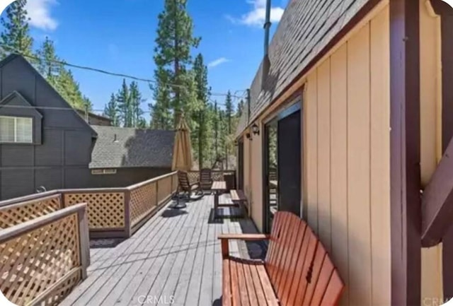 605 Kean Way, Big Bear City, CA 92314 - view of wooden terrace