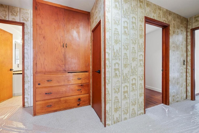 8802 Tyler St, Spring Valley, CA 91977 - hallway with wallpapered walls and carpet