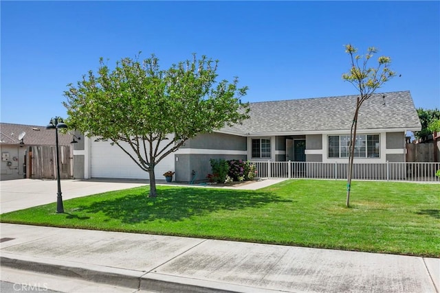 662 January St, Nipomo, CA 93444 - ranch-style home with concrete driveway, stucco siding, a garage, covered porch, and a shingled roof