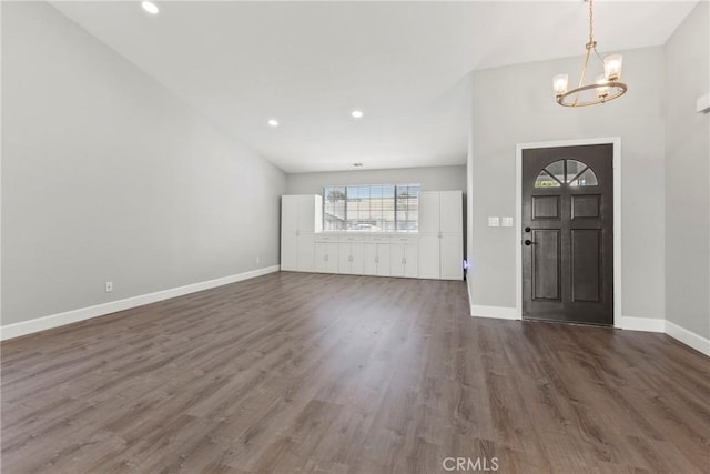 662 January St, Nipomo, CA 93444 - foyer entrance featuring a chandelier, dark wood-type flooring, and recessed lighting