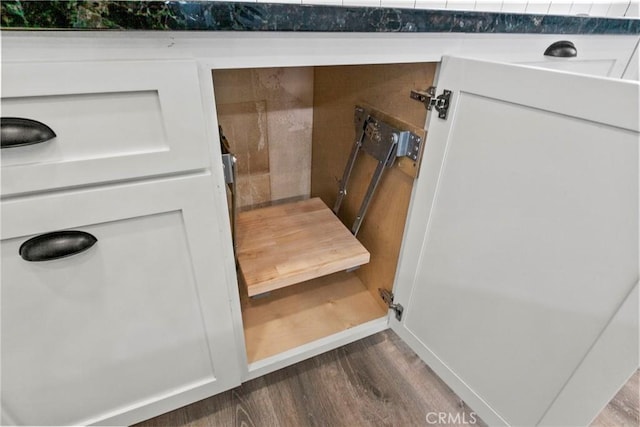 662 January St, Nipomo, CA 93444 - kitchen view of dark wood-style flooring and white cabinetry