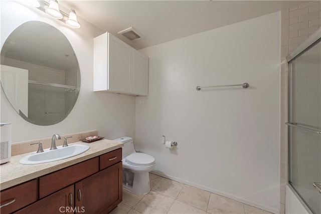 4568 W 1st St Unit 203, Los Angeles, CA 90004 - full bath featuring vanity, tile patterned floors, and enclosed tub / shower combo