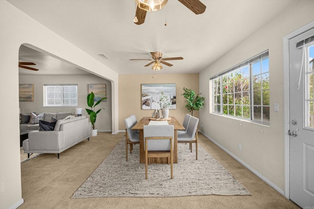 5530 Heidi St, La Mesa, CA 91942 - carpeted dining space with a ceiling fan