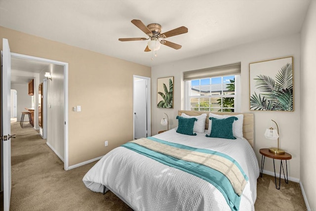 5530 Heidi St, La Mesa, CA 91942 - bedroom featuring light carpet and ceiling fan
