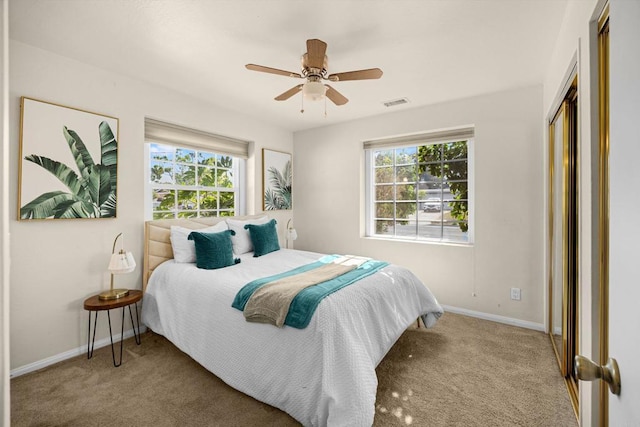 5530 Heidi St, La Mesa, CA 91942 - carpeted bedroom featuring a closet and a ceiling fan
