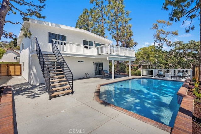 32862 Bluffside Dr, Dana Point, CA 92629 - view of pool featuring stairway, a patio area, and a deck