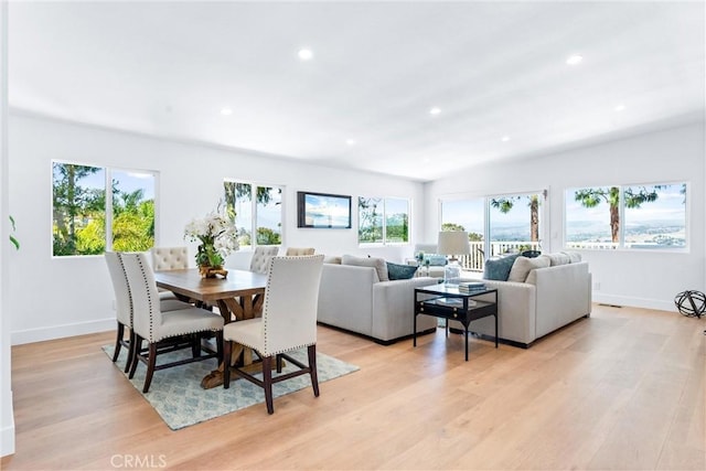 32862 Bluffside Dr, Dana Point, CA 92629 - dining space featuring plenty of natural light, recessed lighting, and light wood-style floors
