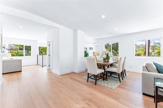 32862 Bluffside Dr, Dana Point, CA 92629 - dining area featuring light wood-type flooring and recessed lighting
