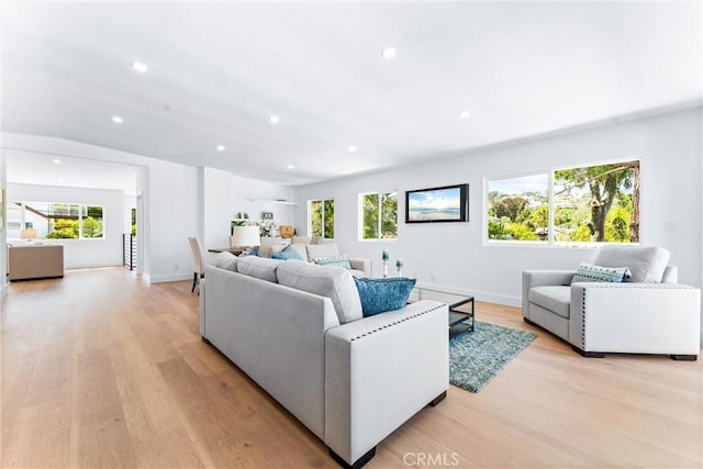32862 Bluffside Dr, Dana Point, CA 92629 - living room with recessed lighting, light wood-style floors, and plenty of natural light