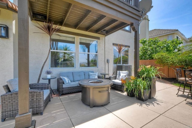 756 River Rock Rd, Chula Vista, CA 91914 - view of patio / terrace featuring an outdoor living space with a fire pit