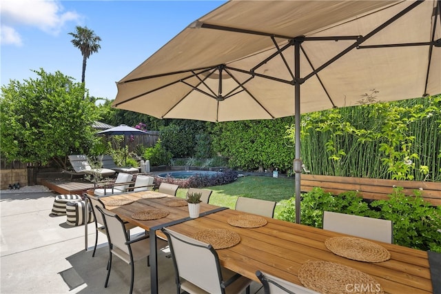 136461/2 Dronfield Ave, Sylmar, CA 91342 - fenced backyard featuring outdoor dining area and a patio area